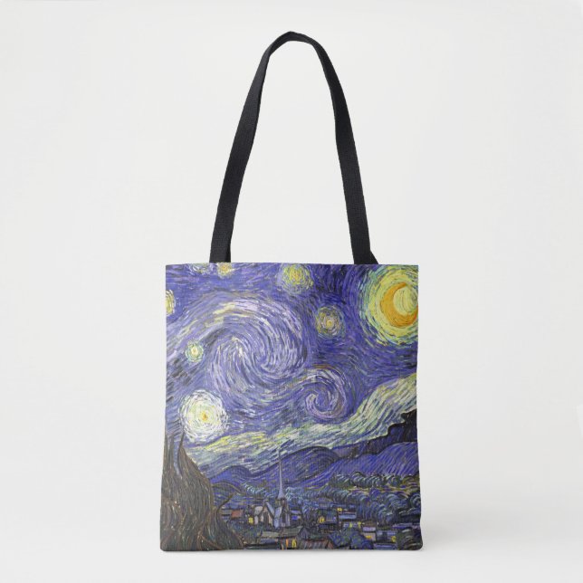 Bolsa Tote Noite Estrelada por Vincent van Gogh (Frente)