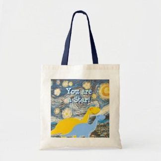 Bolsa Tote Noite estrelado você é um saco dos dinossauros da