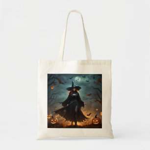 Bolsa Tote "Noite Má: Bruxa Assustadora do Halloween e seus M