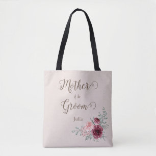 Bolsa Tote Noiva Antiga Rosa Borgonha Mãe do Noivo
