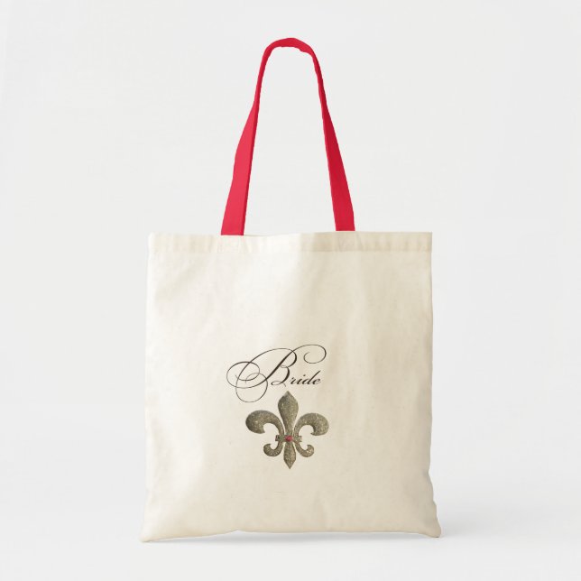 Bolsa Tote Noiva Bling de NOLA da flor de lis (Frente)