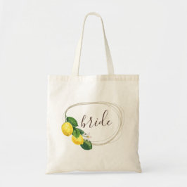 Bolsa Tote Noiva. Casamento de limão de citrinos florais de a