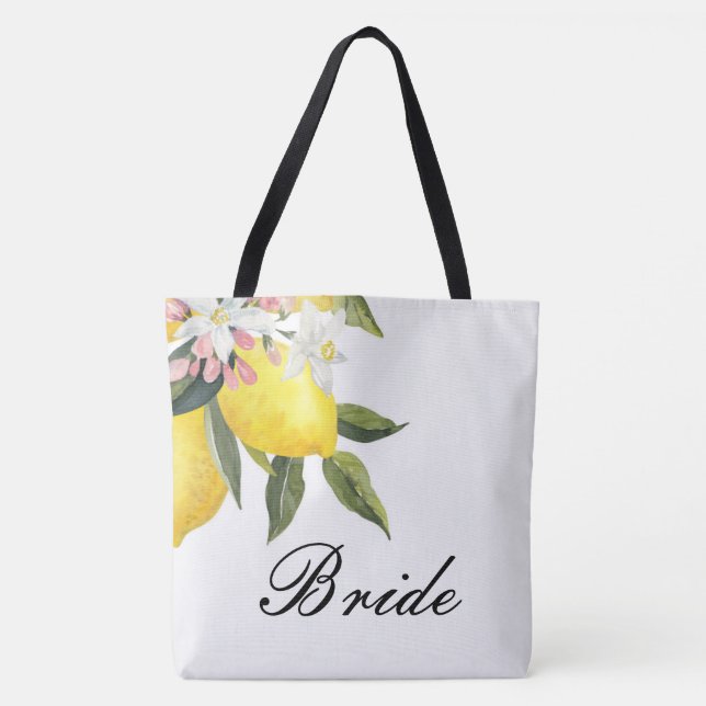 BOLSA TOTE NOIVA - CASAMENTO FLORAL LEMONE (Frente)