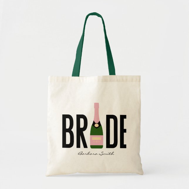Bolsa Tote Noiva Champanhe Rosa Despedida de Solteira  (Frente)