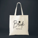Bolsa Tote Noiva com Arco Coquete Mínimo em Letra Cursiva<br><div class="desc">A Bolsa Noiva com Arco Coquete Mínimo em Letra Cursiva é um acessório chique e prático para a noiva. Com um arco delicado e letra cursiva elegante,  é perfeita para carregar itens essenciais no grande dia e além.</div>
