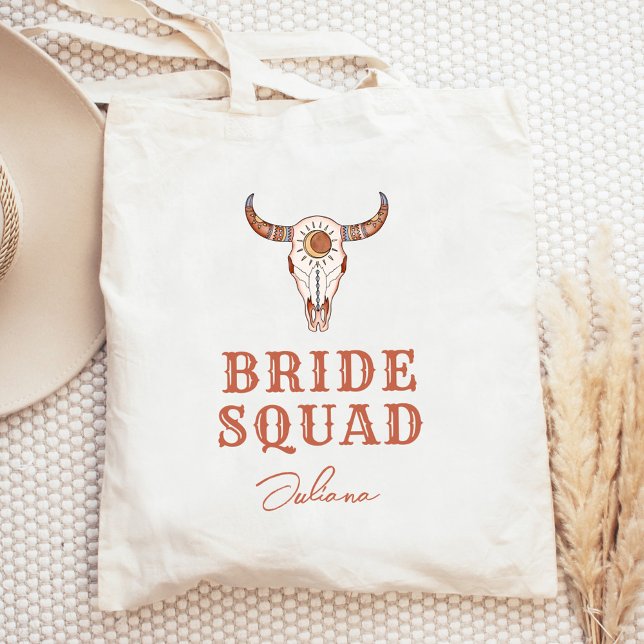 Bolsa Tote Noiva da Equipe do Último Rodeio da Cowgirl do Des (Criador carregado)