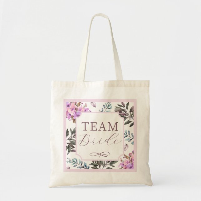 Bolsa Tote Noiva da Equipe Floral Elegante (Frente)