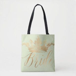 Bolsa Tote Noiva da PixDezines/Corona/Ouro Falso/DIY Cor