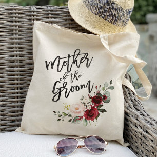 Bolsa Tote Noiva de Borgonha floral mãe do noivo