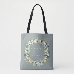 Bolsa Tote Noiva de Inverno Verde Espuma do Mar + Eucalipto