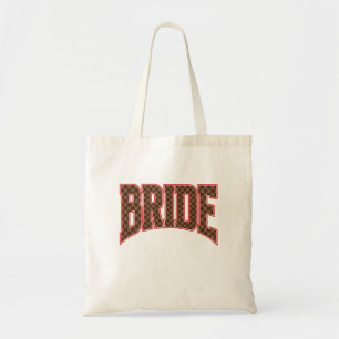 Bolsa Tote Noiva de Luxo Vermelha + Xadrez Marrom BRIDE