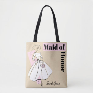 Bolsa Tote Noiva de Moda Dama de Honra Neutra Nome parte de t