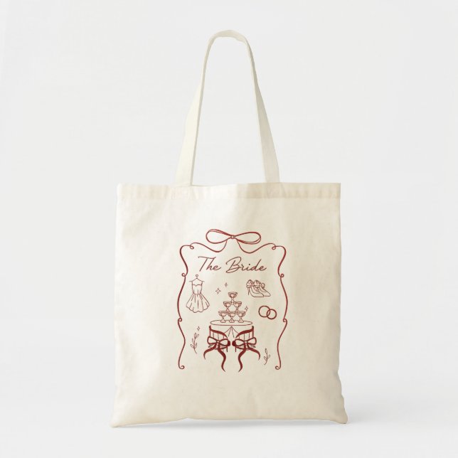 Bolsa Tote Noiva – Design de Celebração de Casamento Elegante (Frente)