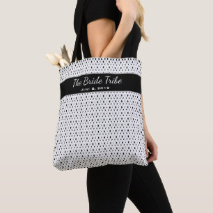 Bolsa Tote Noiva do Casamento Personalizado Branco e Preto