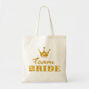 Bolsa Tote Noiva dourada da equipe do brilho