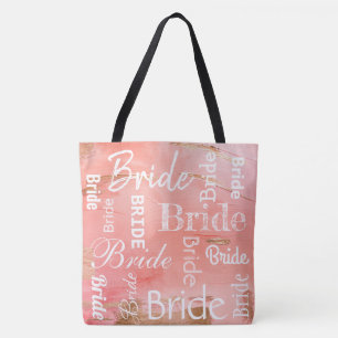 Bolsa Tote Noiva Dourada Melon Script Modern Wedding