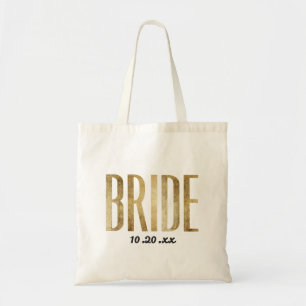 Bolsa Tote Noiva Dourado do falso chique que Wedding