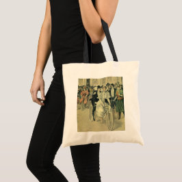 Bolsa Tote Noiva e Noivo de Casamento Vitoriano Bicicleta de 