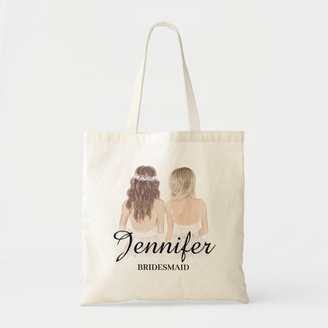 Bolsa Tote noiva elegante e sofisticada Personalizado casamen (Frente)