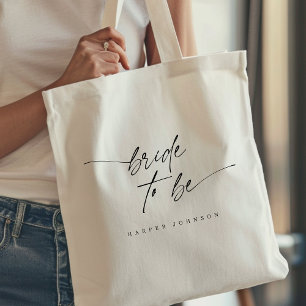 Bolsa Tote Noiva Elegante Moderna A Ser Tipografia Script