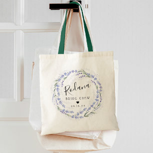 Bolsa Tote Noiva Equipe de Grinalda de Lavanda Rústica