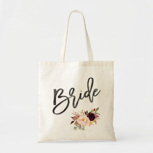 Bolsa Tote Noiva floral marsala burgundy