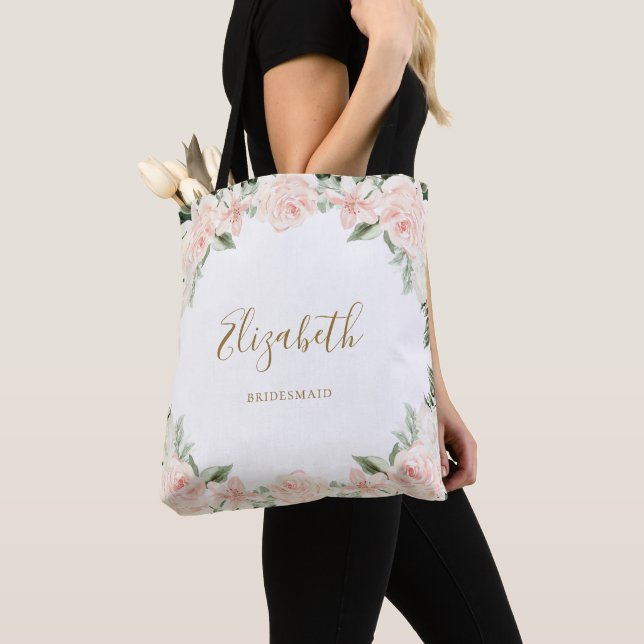 Bolsa Tote Noiva Floral Rosa Casamento (Close Up)