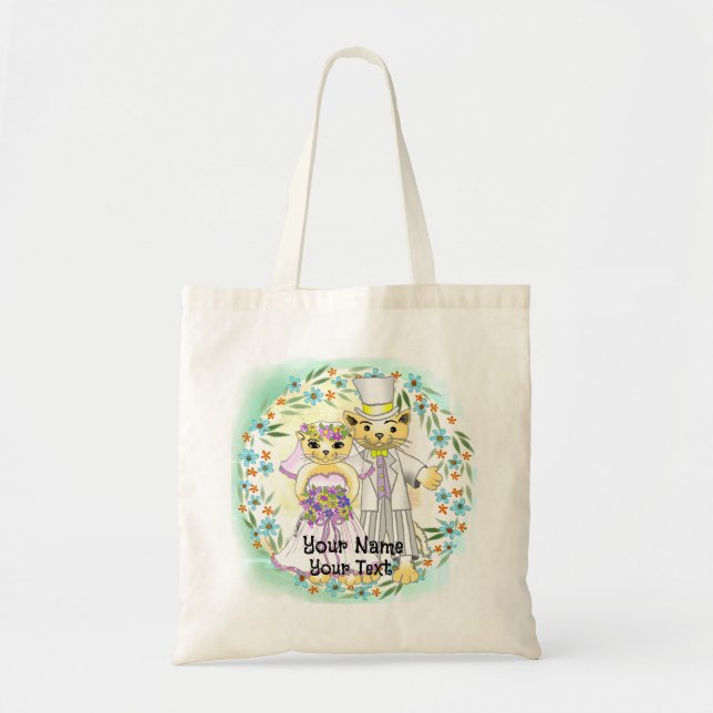 Bolsa Tote Noiva Gata e Noivo  (Frente)