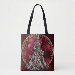 Bolsa Tote Noiva Gótica em Vermelho Crimson
