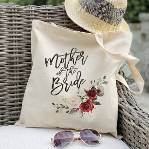 Bolsa Tote Noiva mãe floral Bege Borgonha