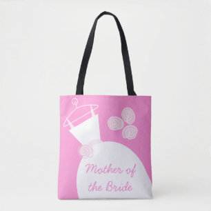 Bolsa Tote Noiva-mãe rosa de casamentos por toda parte