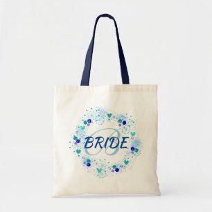 Bolsa Tote Noiva meu algo Monorgam azul elegante