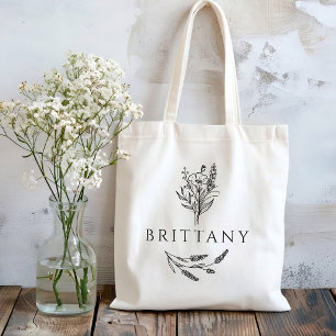 Bolsa Tote Noiva   Nome Personalizado Casamento Rústico Flora