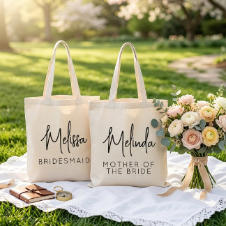 Bolsa Tote Noiva | Nome Personalizado das Damas de Honra do C