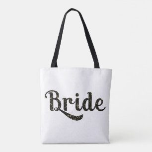 Bolsa Tote Noiva Ouro Preto Tipo Retro Gráfico Moda