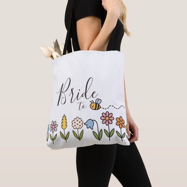 Bolsa Tote Noiva para ser Flores Presente Personalizado (Close Up)
