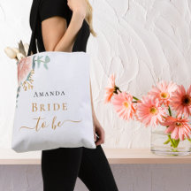 Noiva para ser rosa dourado floral elegante script