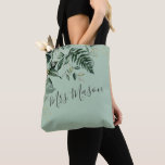 Bolsa Tote Noiva personalizada da folhagem botânica Verde Sag<br><div class="desc">Folhagem botânica Verde Sage,  noiva personalizada Tote Bag</div>