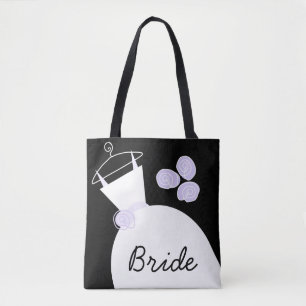 Bolsa Tote Noiva Púrpura de Casamento por toda a parte de pre