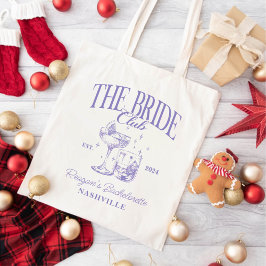 Bolsa Tote Noiva Púrpura de Cocktail Retro Bachelorette