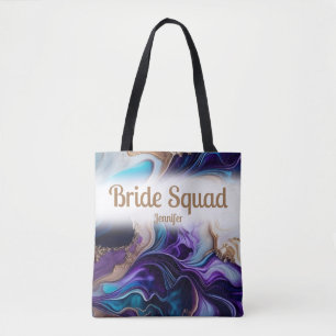 Bolsa Tote Noiva Roxa e Dourada Esquadra Casamento