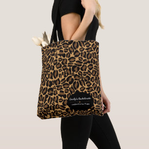 Bolsa Tote Noiva Solteira Boujee Estampa de Leopardo Fashion 
