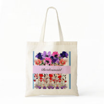 Noivado de Casamento de Flor de Bridesmaid Tote Ba