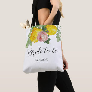 Bolsa Tote Noivas Rosas Amarelas e Rosas