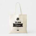 Bolsa Tote Noivo da equipe<br><div class="desc">Olá! e boa vinda,  este design engraçado e original da "noivo equipe" para vestir o dia do despedida de solteiro ou do dia do casamento.</div>