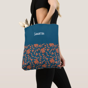 Bolsa Tote Nome Branco Vermelho do Chapéu de Natal Feio