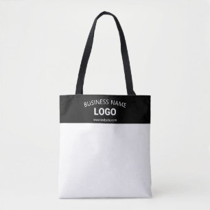 Bolsa Tote Nome Comercial Editável, Site & Logotipo Carregado