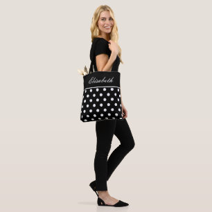 Bolsa Tote Nome da Bolinhas Negra Clássica