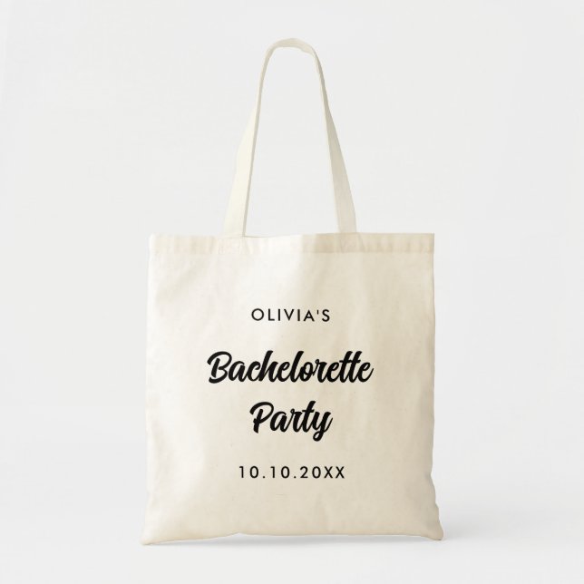 Bolsa Tote Nome da Equipe da Noiva para Festa de Despedida de (Frente)