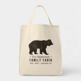 Bolsa Tote Nome da família Cabina Urso Negro Castanho Russo